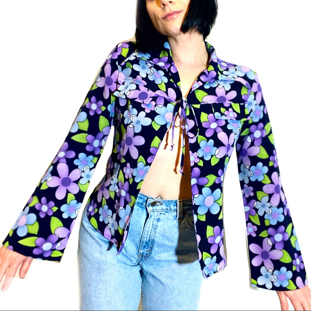 y2k flower power top